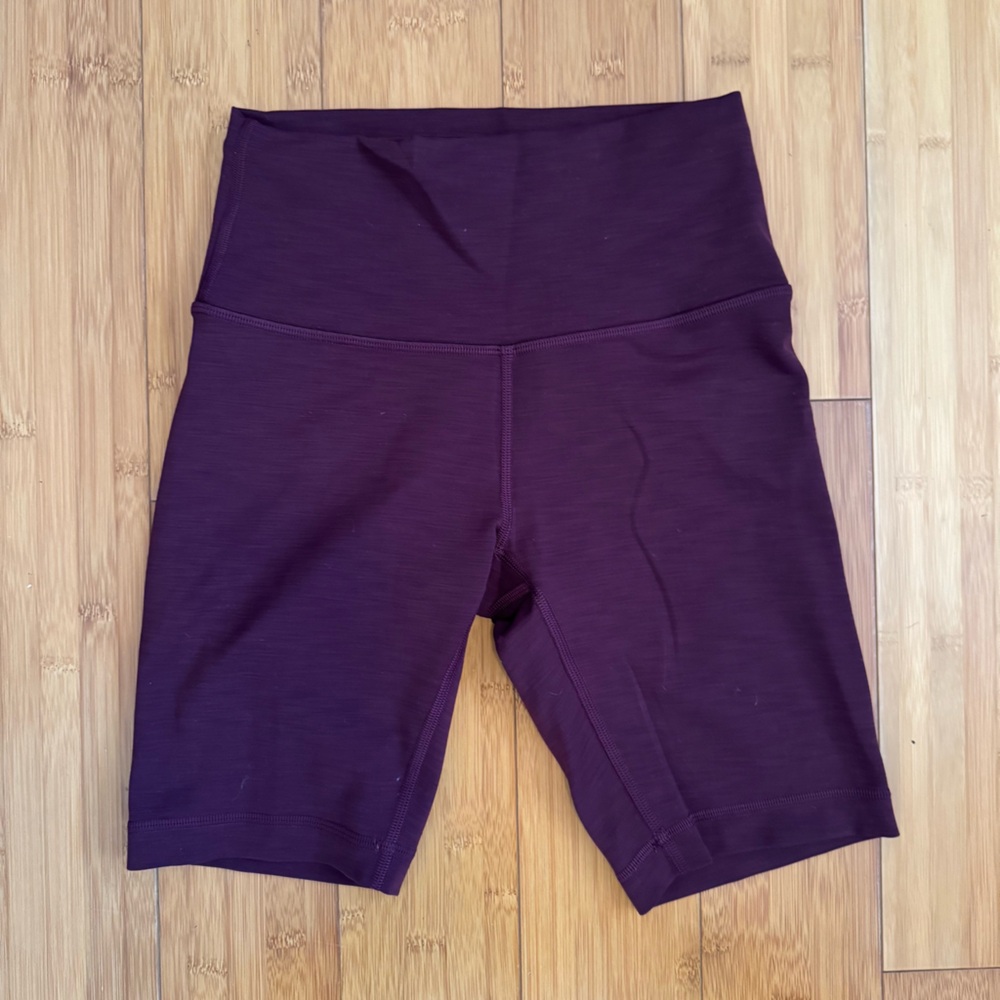 Lululemon Maroon High-Waisted Bike Shorts